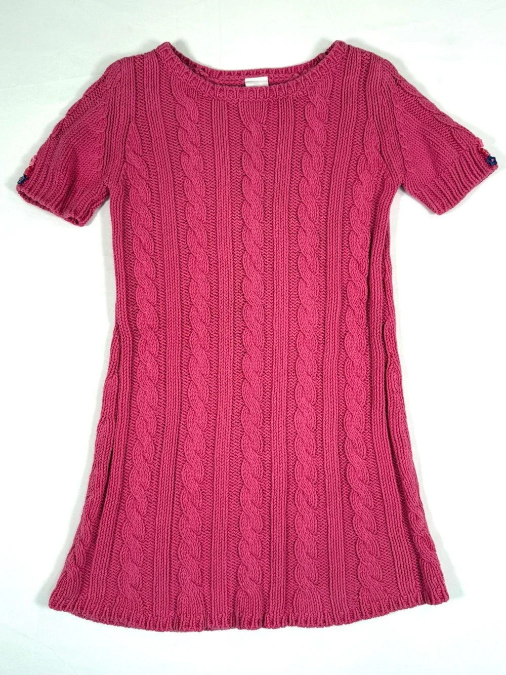 GYMBOREE Girls Cable Knit Sweater Dress 6 2009 Star Button Preppy Cottagecore